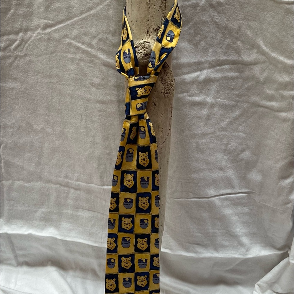 Winnie the Pooh Yellow and Blue Patterned Tie